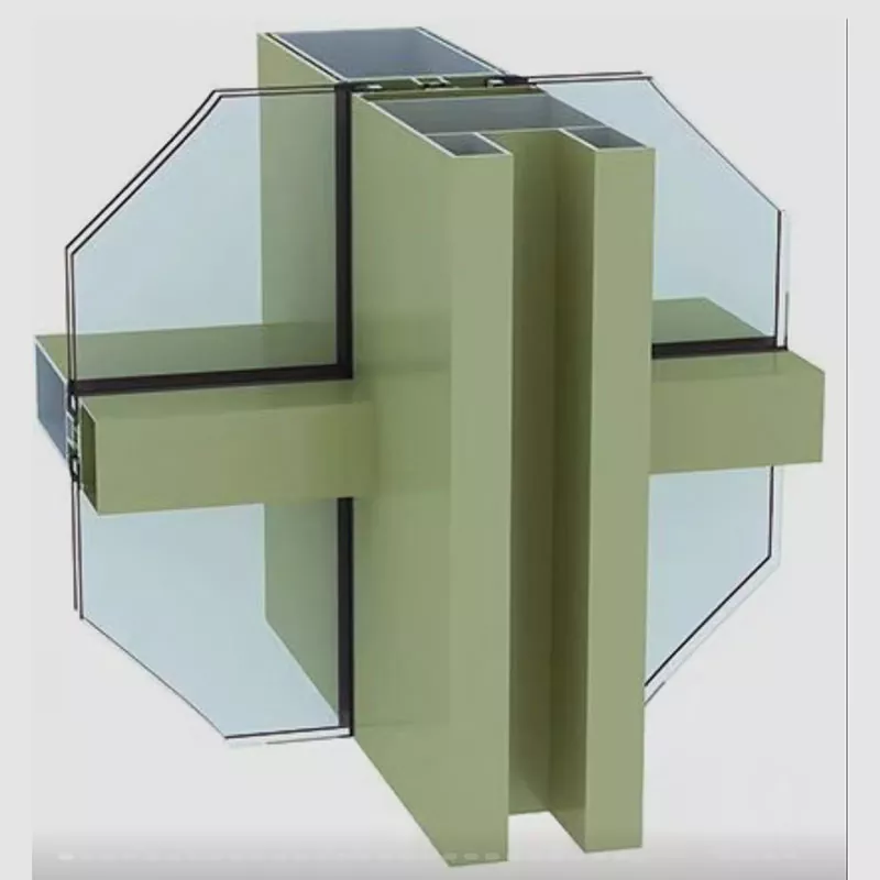 Profil du mur-rideau d'isolation par pulvérisation de fluorocarbone