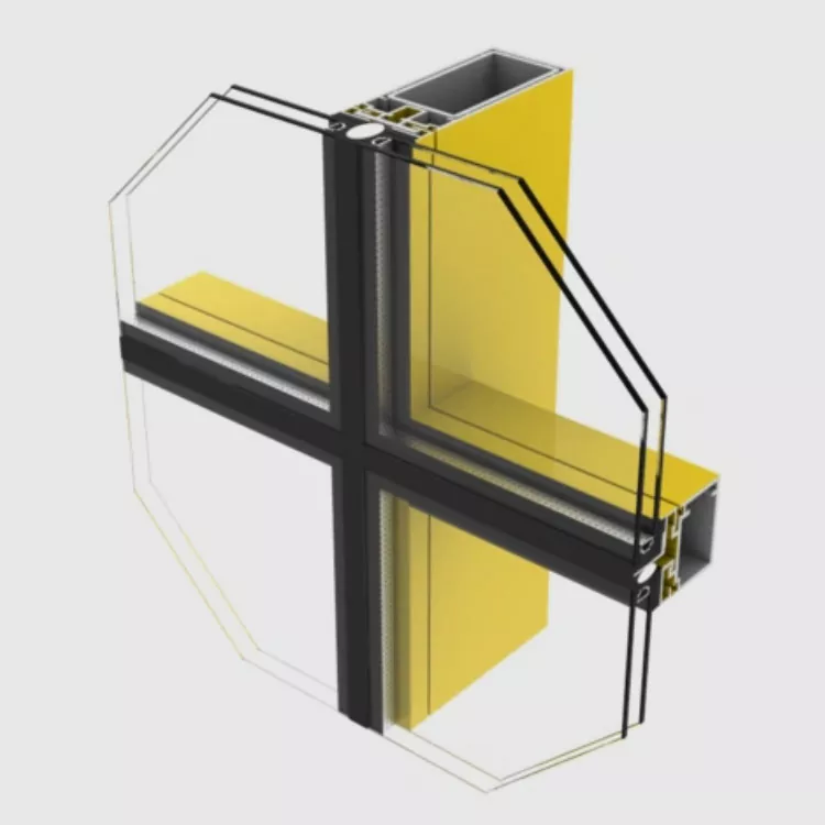 Installation de profil de mur de rideau en verre caché